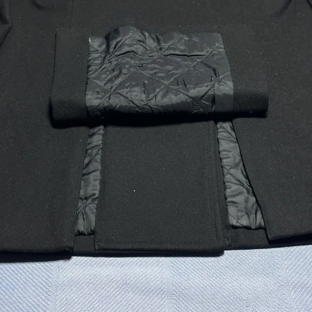 J Crew Double Breasted Wool Blend Insulated Black Coat Women's Size Medium - Picture 16 of 16
